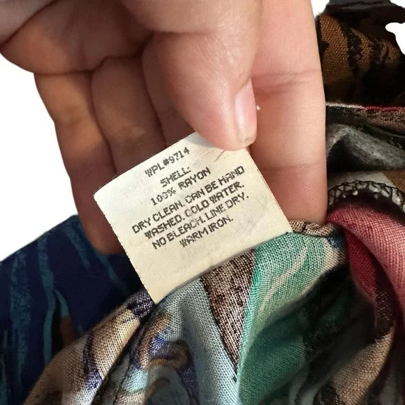 Vintage 80s Funky Tribal Print Oversized Blazer Womens Size M Rayon - Picture 3 of 6